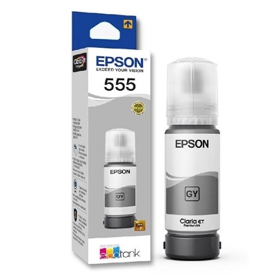 EPSON 555 (T555520) GRIS - BOTELLA DE TINTA DE 70ML PARA MODELO EPSON L8160/L8180 / IMPRESION FOTOGRAFICA / APROX. 6300 PAGINAS